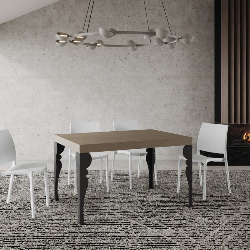 Tavolo allungabile 120/224x90 cm Paxon tortora gambe antracite - immagine 2
