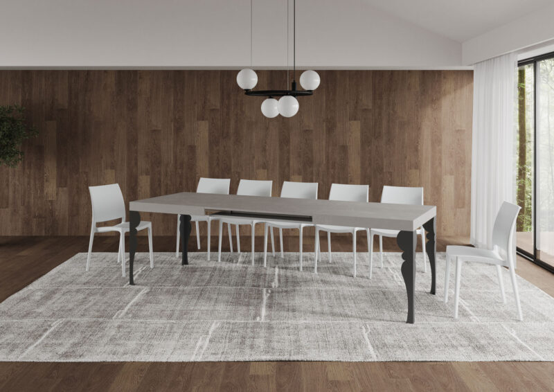 Tavolo allungabile 160/244x80 cm Paxon cashmere gambe antracite - immagine 4