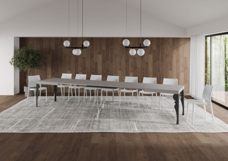 Tavolo allungabile 160/420x90 cm Paxon cashmere gambe antracite - immagine 5