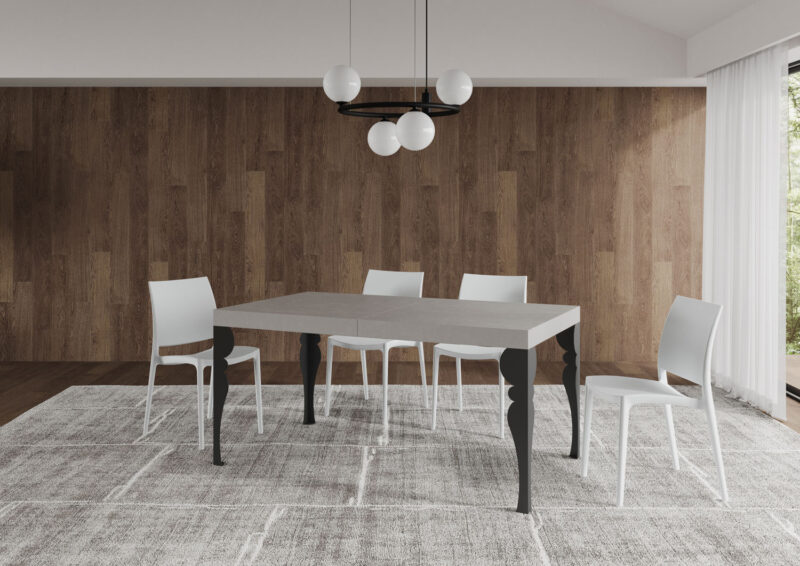 Tavolo allungabile 160/244x80 cm Paxon cashmere gambe antracite - immagine 3