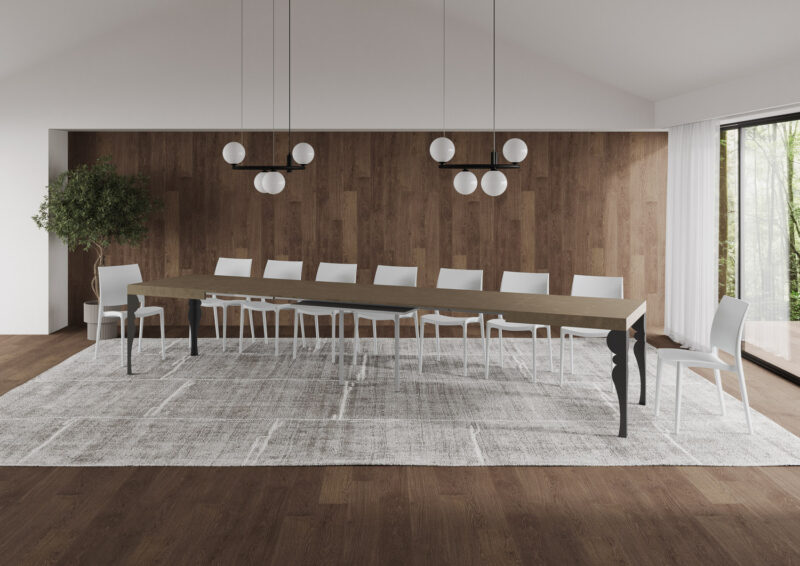 Tavolo allungabile 160/420x90 cm Paxon tortora gambe antracite - immagine 5