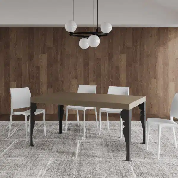 Tavolo allungabile 160/244x80 cm Paxon tortora gambe antracite
