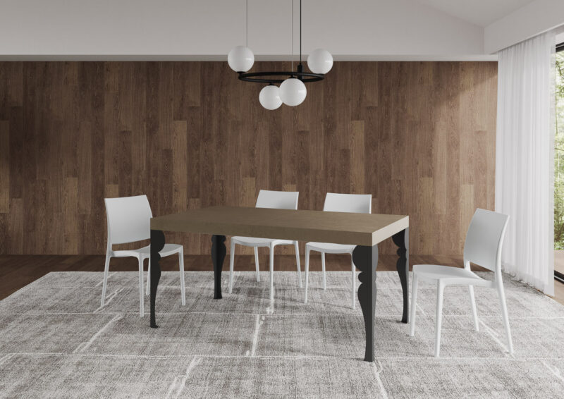 Tavolo allungabile 160/244x80 cm Paxon tortora gambe antracite - immagine 3