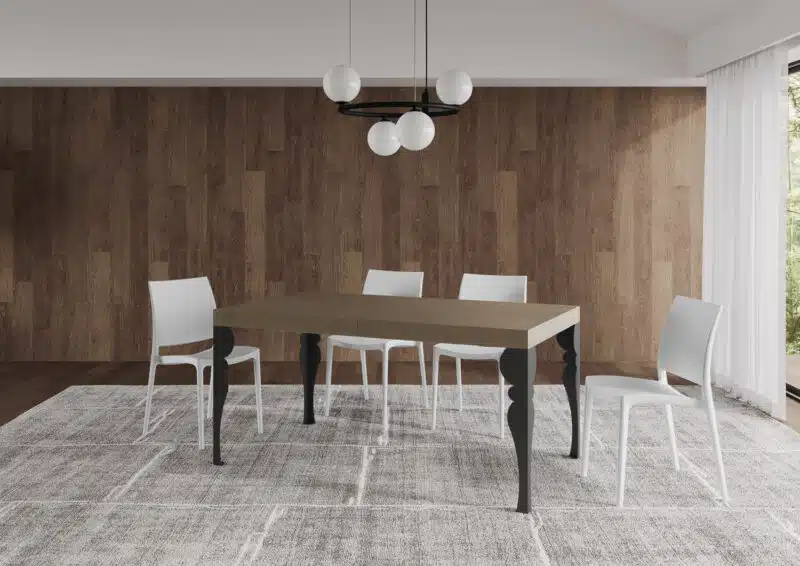 Tavolo allungabile 160/264x90 cm Paxon tortora gambe antracite - foto 1