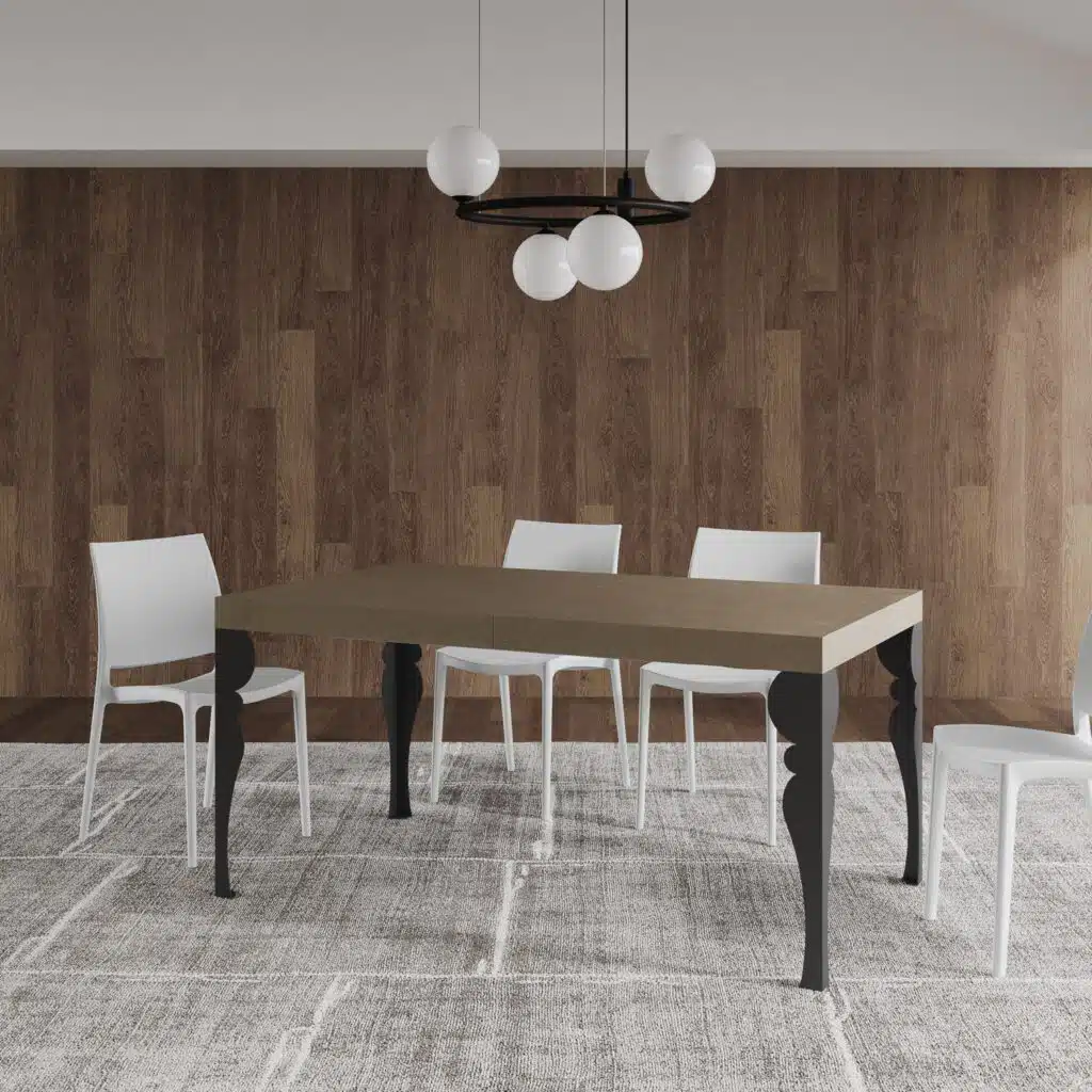 Tavolo allungabile 160/264x90 cm Paxon tortora gambe antracite - foto 3