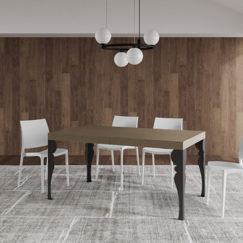 Tavolo allungabile 160/244x80 cm Paxon tortora gambe antracite - immagine 2