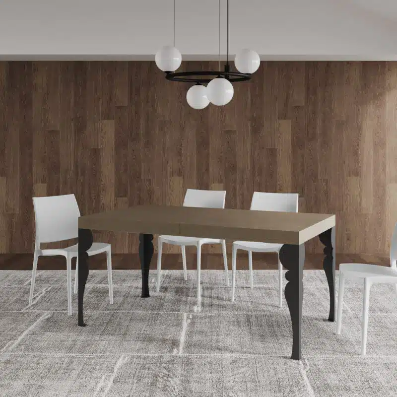 Tavolo allungabile 160/264x90 cm Paxon tortora gambe antracite - foto 3