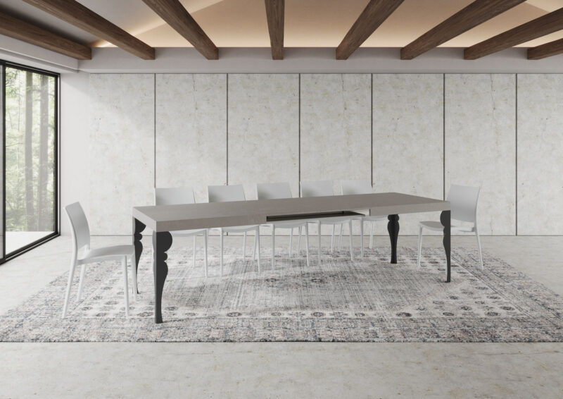 Tavolo allungabile 180/284x90 cm Paxon cashmere gambe antracite - immagine 4
