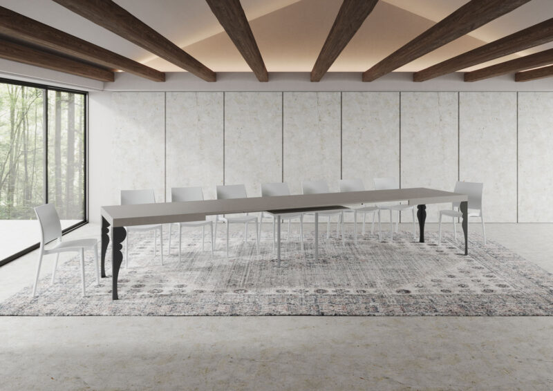 Tavolo allungabile 200/460x90 cm Paxon cashmere gambe antracite - immagine 5