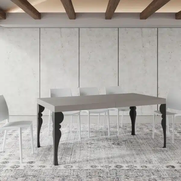 Tavolo allungabile 200/460x90 cm Paxon cashmere gambe antracite