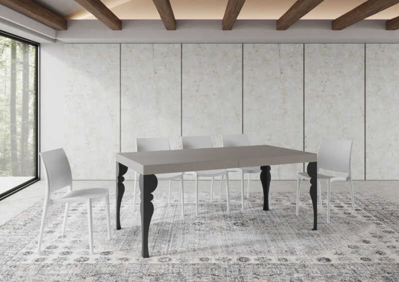 Tavolo allungabile 180/284x90 cm Paxon cashmere gambe antracite - immagine 3