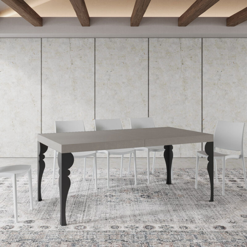 Tavolo allungabile 180/284x90 cm Paxon cashmere gambe antracite - immagine 2