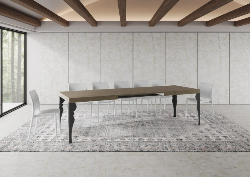 Tavolo allungabile 180/284x90 cm Paxon tortora gambe antracite - immagine 4