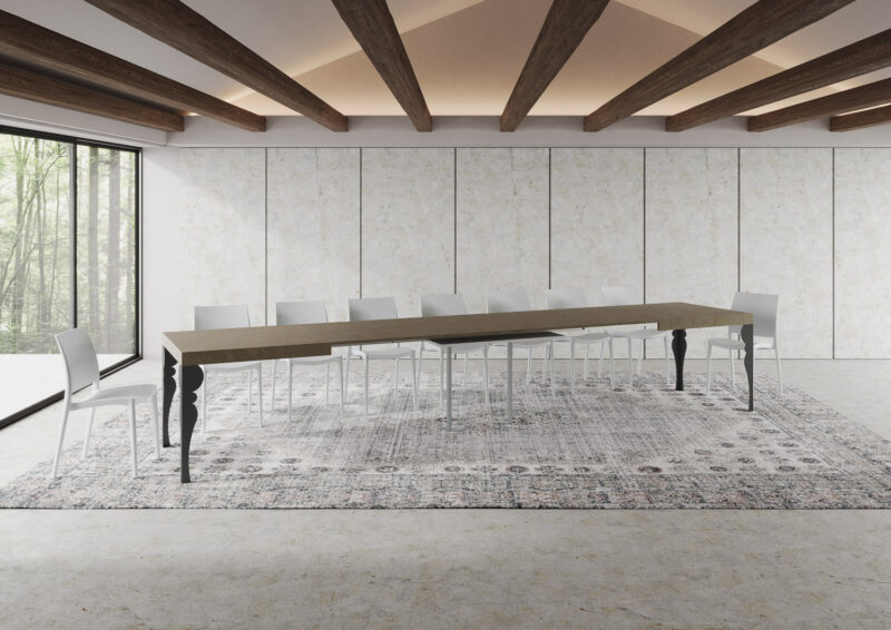 Tavolo allungabile 200/460x90 cm Paxon tortora gambe antracite - immagine 5