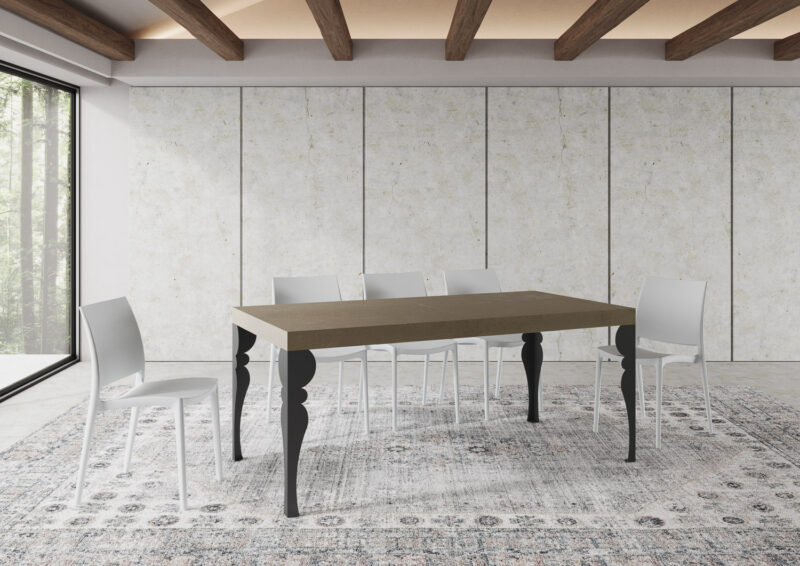 Tavolo allungabile 180/440x90 cm Paxon Premium tortora gambe antracite - immagine 3
