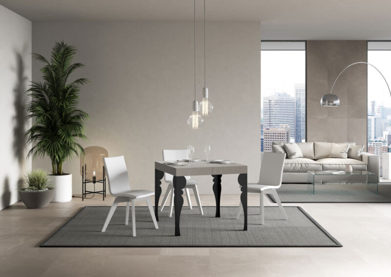Tavolo allungabile 90/246x90 cm Paxon cashmere gambe antracite - immagine 3