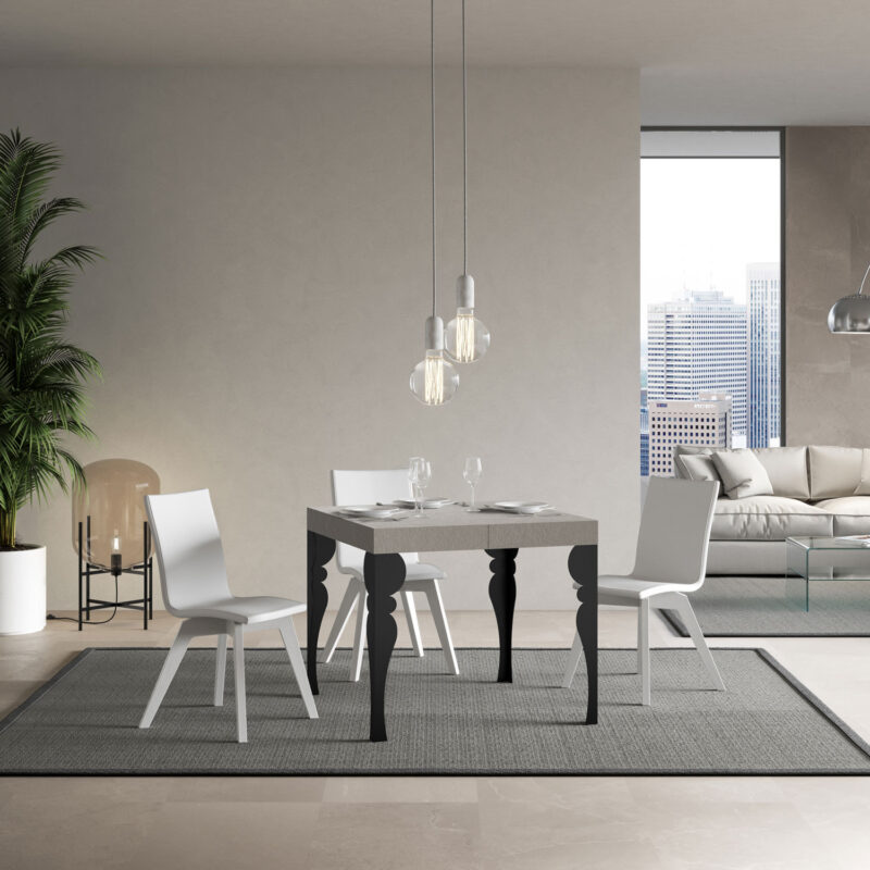 Tavolo allungabile 90/246x90 cm Paxon cashmere gambe antracite - immagine 2