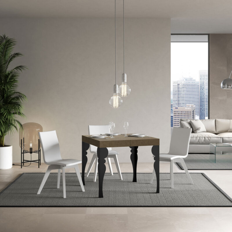 Tavolo allungabile 90/246x90 cm Paxon tortora gambe antracite - immagine 2