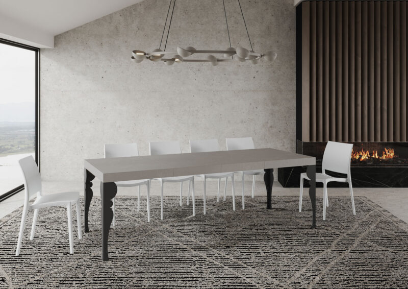 Tavolo allungabile 140/244x90 cm Paxon Premium cashmere gambe antracite - immagine 4