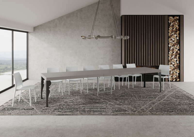 Tavolo allungabile 120/380x90 cm Paxon Premium cashmere gambe antracite - immagine 5