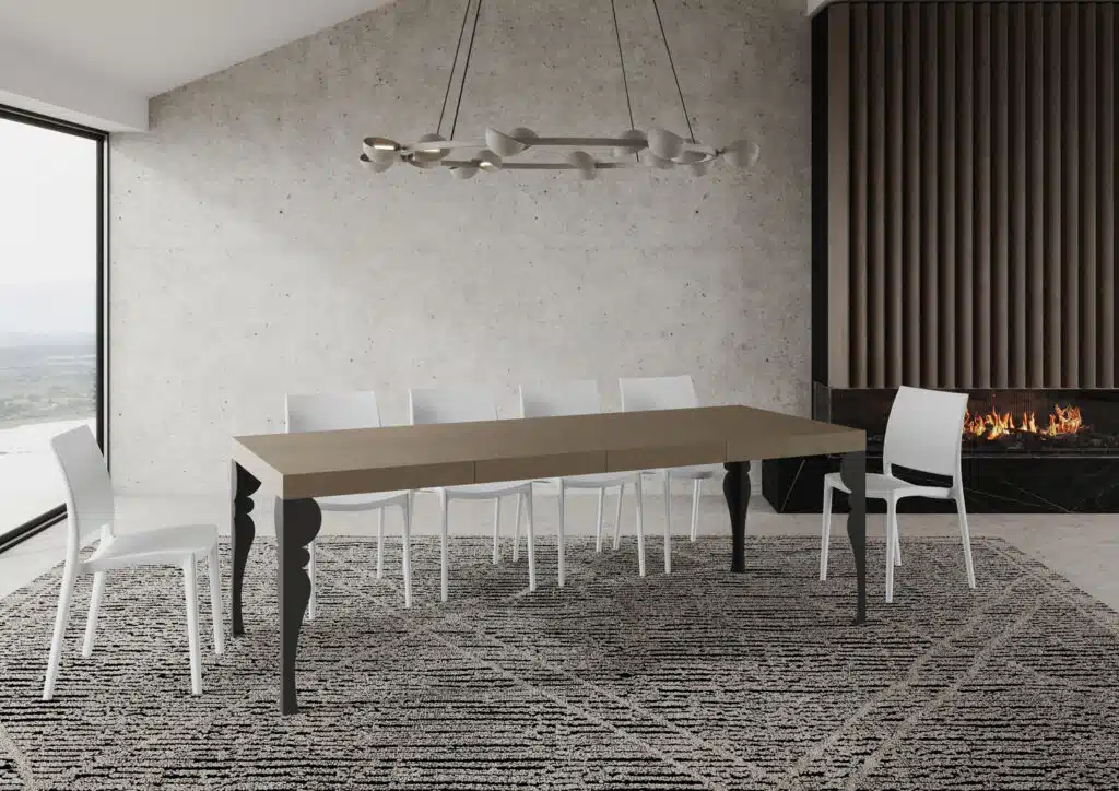 Tavolo allungabile 120/224x90 cm Paxon Premium tortora gambe antracite - foto 4