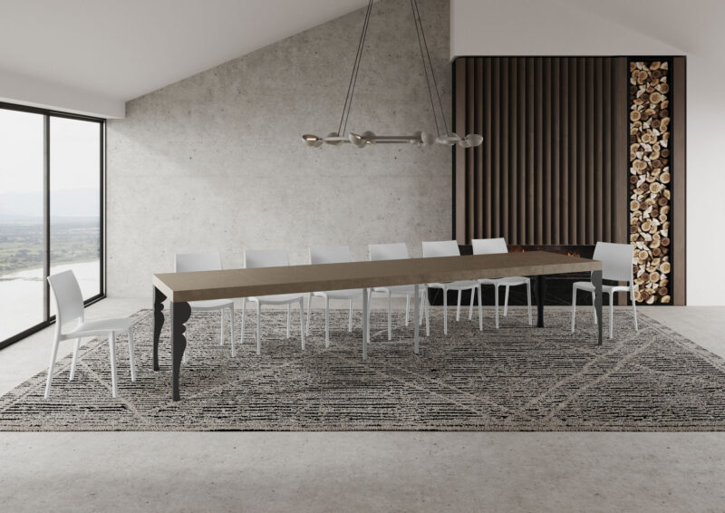 Tavolo allungabile 140/400x90 cm Paxon Premium tortora gambe antracite - immagine 5