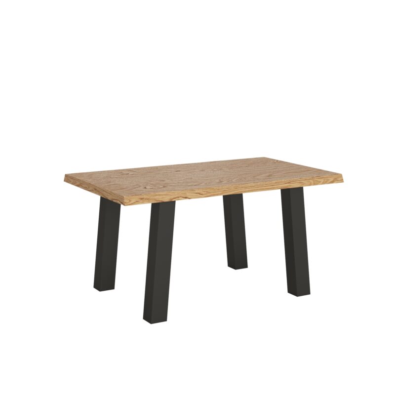Tavolo allungabile 140/240x90 cm Svalen rovere scortecciato gambe antracite