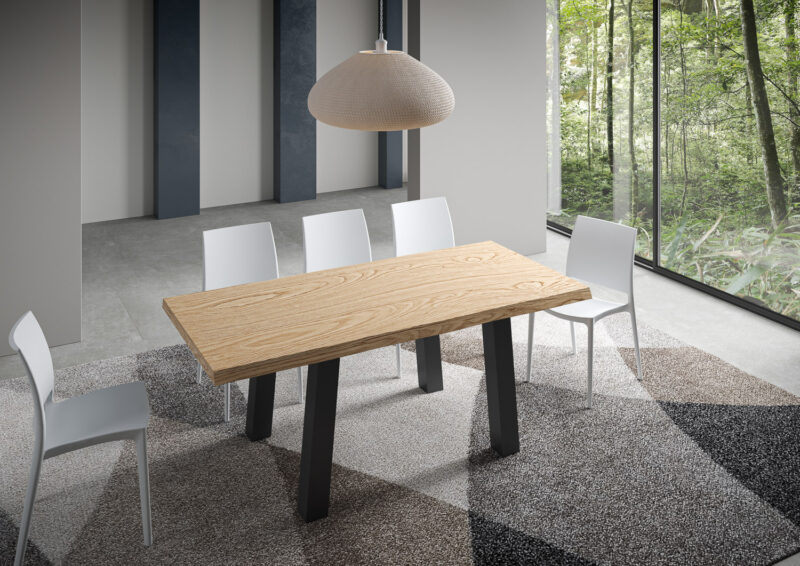 Tavolo fisso 180x90 cm Svalen rovere scortecciato gambe antracite - immagine 2