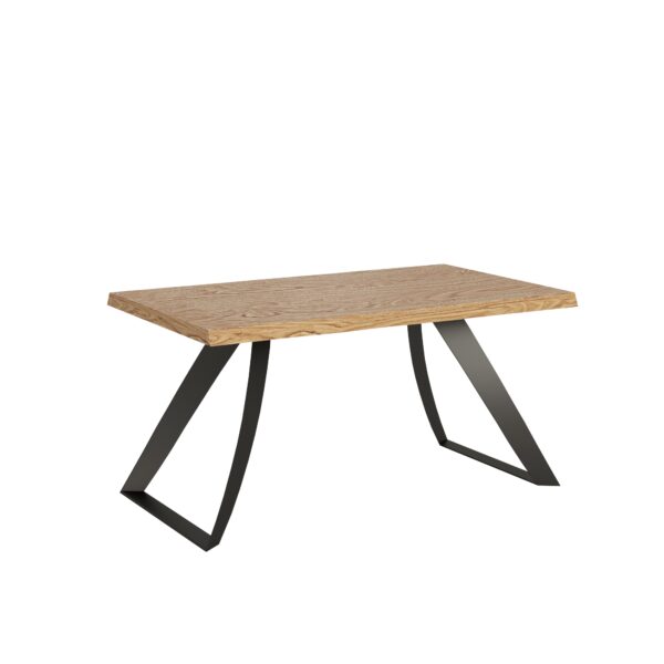 Tavolo fisso 160x90 cm Tabira rovere scortecciato gambe antracite