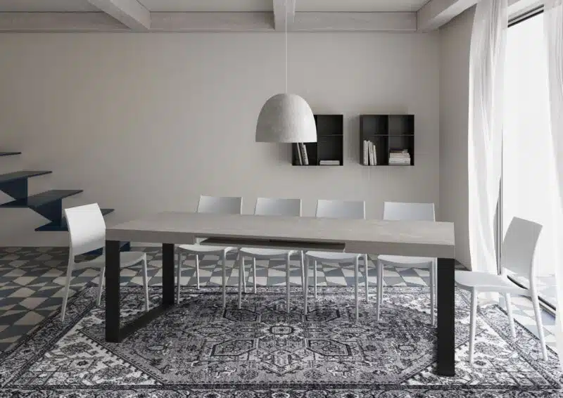 Tavolo allungabile 140/400x90 cm Tecno cashmere gambe antracite - foto 4
