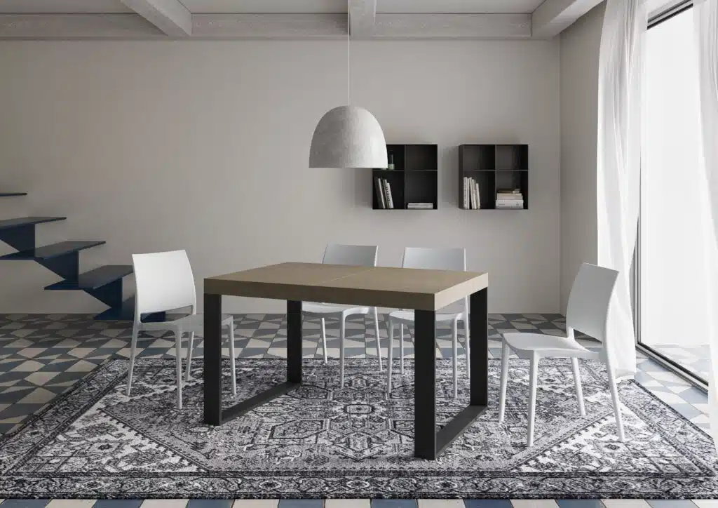 Tavolo allungabile 120/224x90 cm Tecno tortora gambe antracite - foto 3