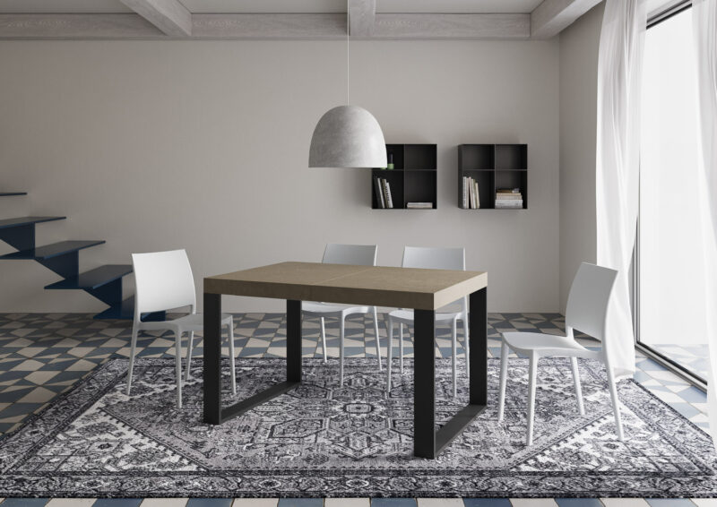 Tavolo allungabile 140/244x90 cm Tecno Premium tortora gambe antracite - immagine 3