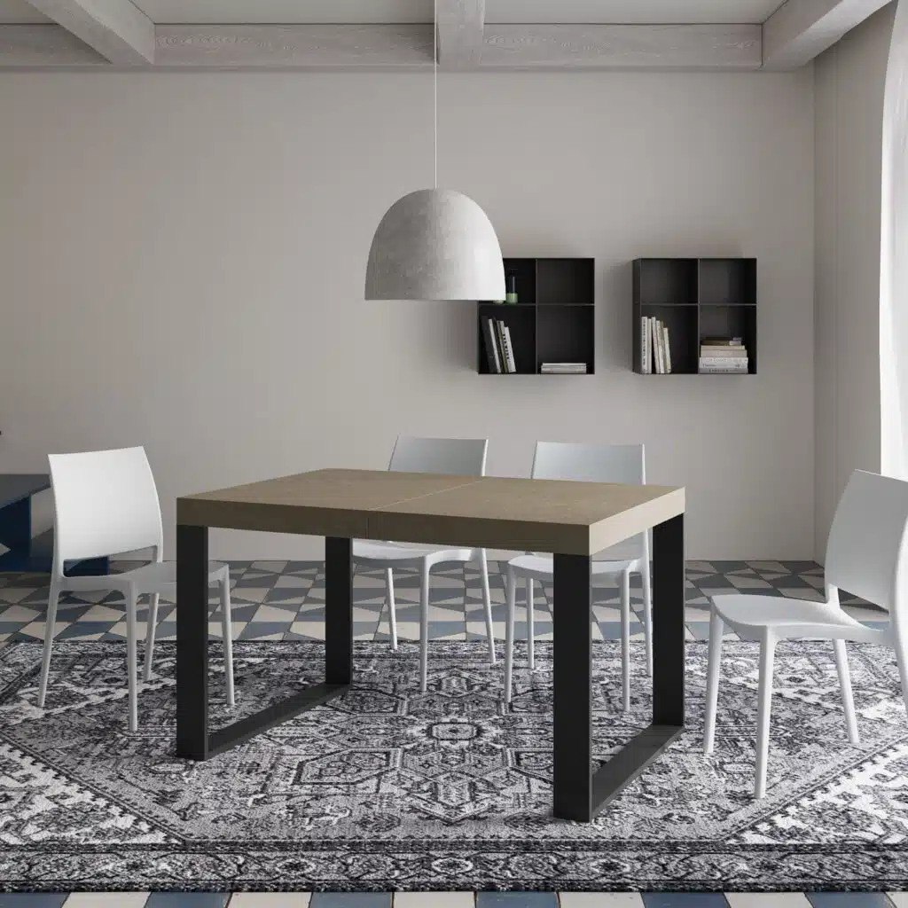 Tavolo allungabile 120/224x90 cm Tecno tortora gambe antracite - foto 2