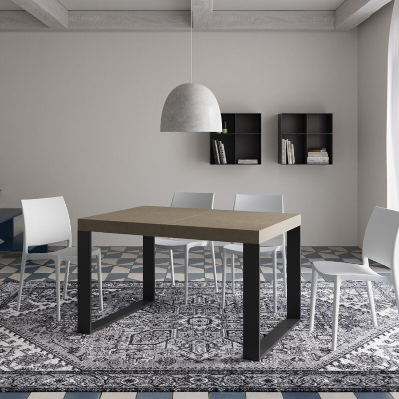 Tavolo allungabile 140/244x90 cm Tecno Premium tortora gambe antracite - immagine 2