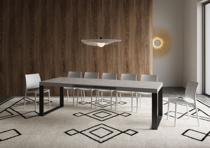 Tavolo allungabile 200/304x90 cm Tecno cashmere gambe antracite - immagine 4