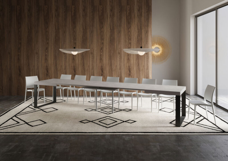 Tavolo allungabile 160/420x90 cm Tecno cashmere gambe antracite - immagine 5