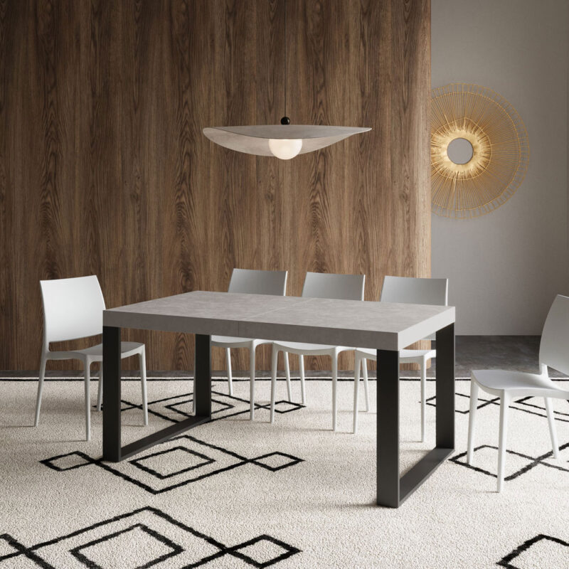 Tavolo allungabile 160/264x90 cm Tecno cashmere gambe antracite - immagine 2