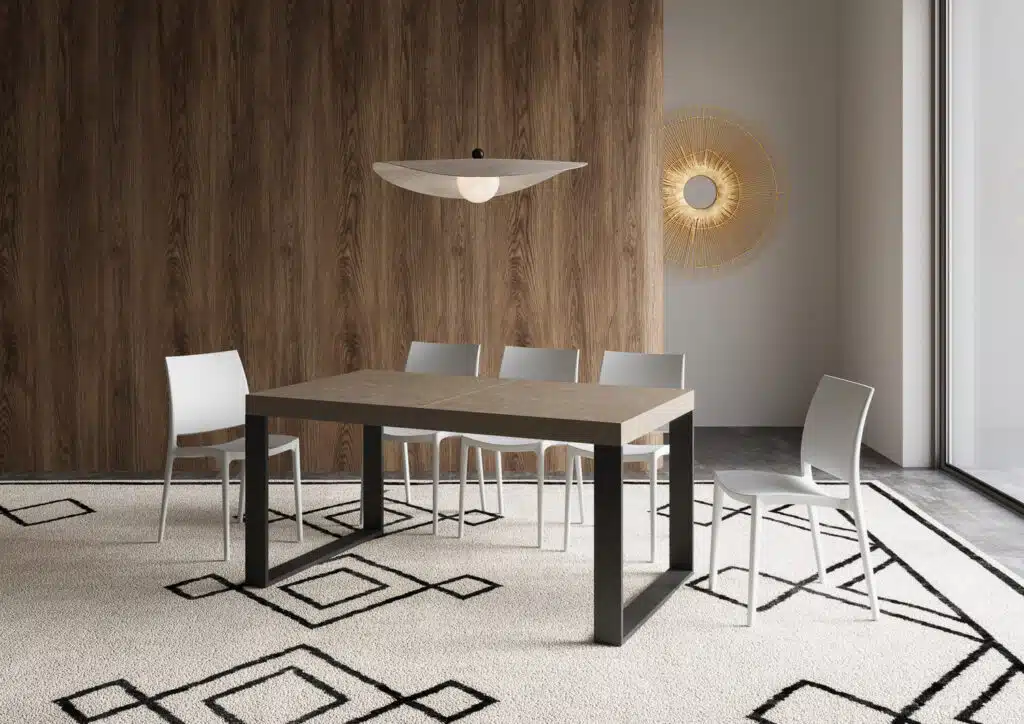 Tavolo allungabile 160/264x90 cm Tecno tortora gambe antracite - foto 1