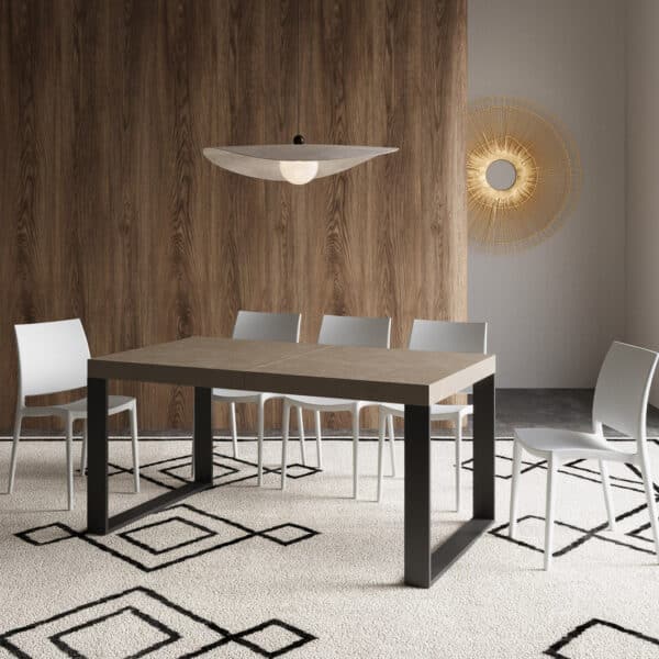 Tavolo allungabile 160/420x90 cm Tecno Premium tortora gambe antracite