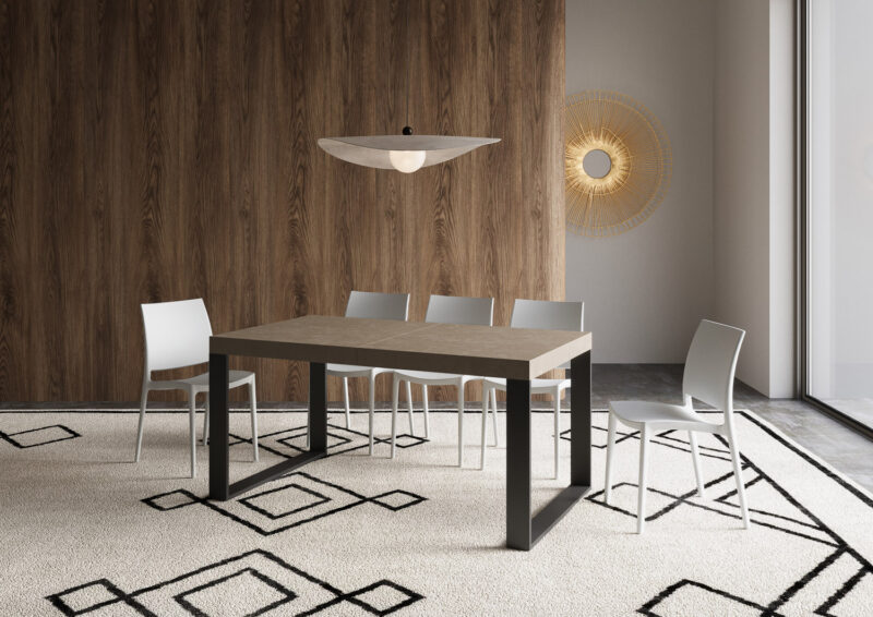 Tavolo allungabile 160/264x90 cm Tecno Premium tortora gambe antracite - immagine 3