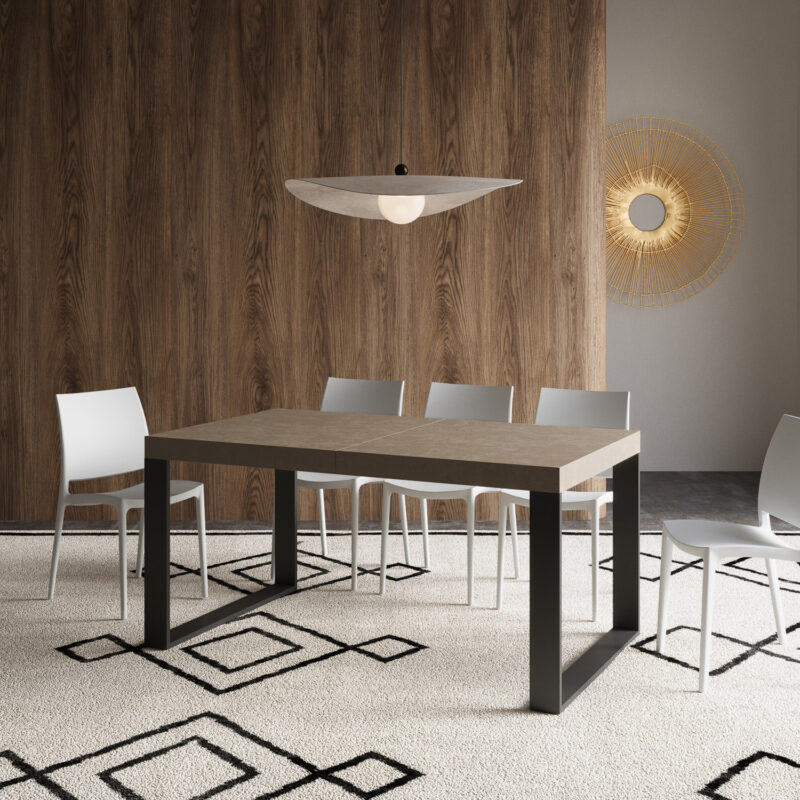 Tavolo allungabile 160/264x90 cm Tecno Premium tortora gambe antracite - immagine 2