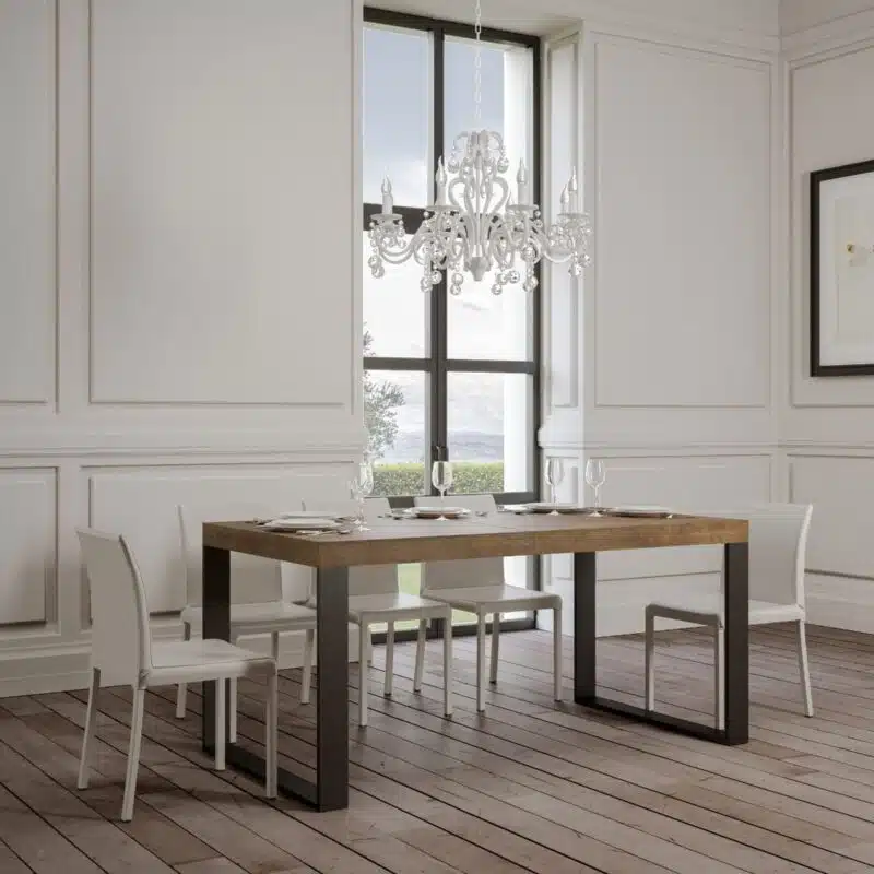 Tavolo allungabile 120/224x90 cm Tecno noce gambe antracite - foto 2