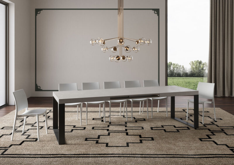 Tavolo allungabile 180/440x90 cm Tecno cashmere gambe antracite - immagine 4