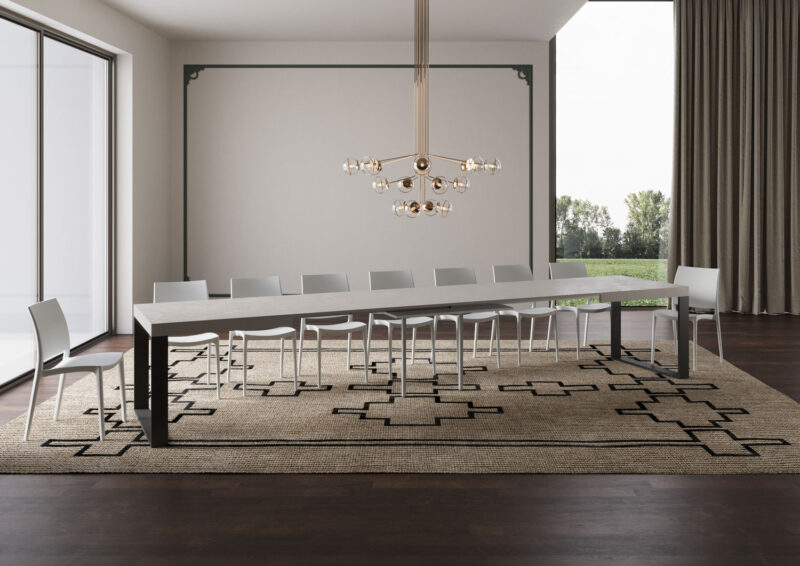 Tavolo allungabile 180/440x90 cm Tecno cashmere gambe antracite - immagine 5