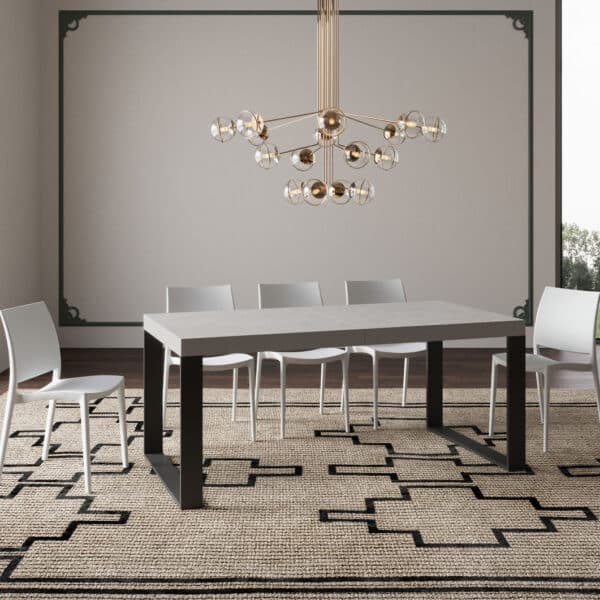 Tavolo allungabile 180/284x90 cm Tecno Premium cashmere gambe antracite