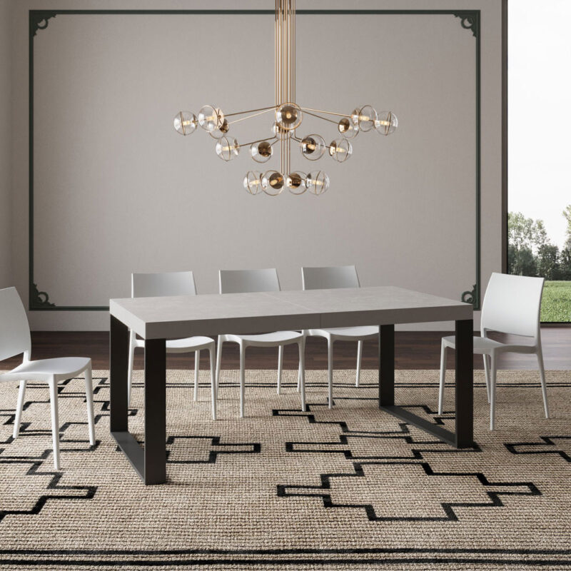 Tavolo allungabile 200/304x90 cm Tecno cashmere gambe antracite - immagine 2