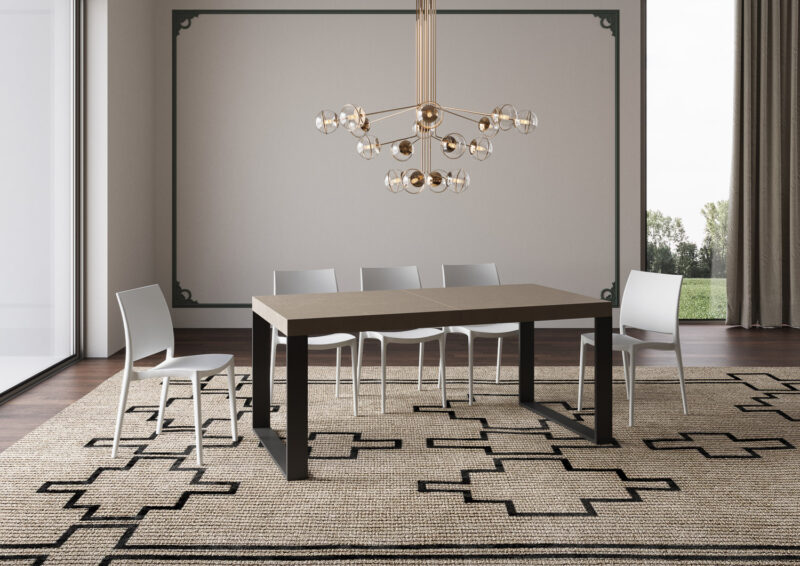 Tavolo allungabile 200/304x90 cm Tecno tortora gambe antracite - immagine 3