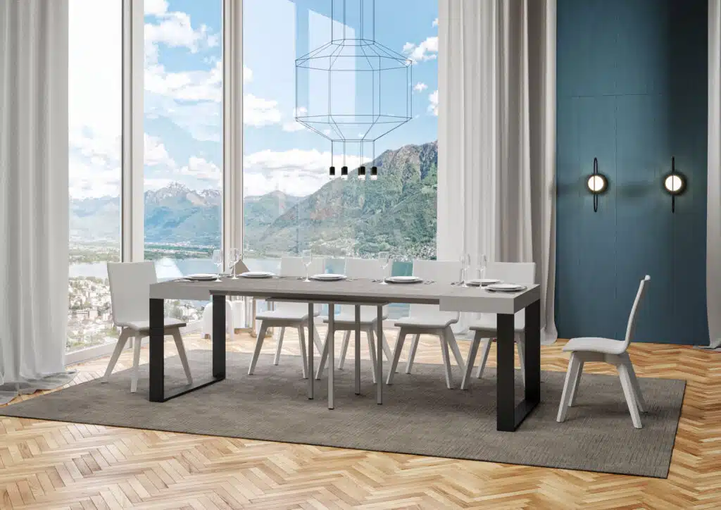 Tavolo allungabile 90/246x90 cm Tecno cashmere gambe antracite - foto 4