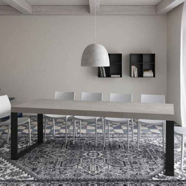Tavolo allungabile 140/400x90 cm Tecno Premium cashmere gambe antracite