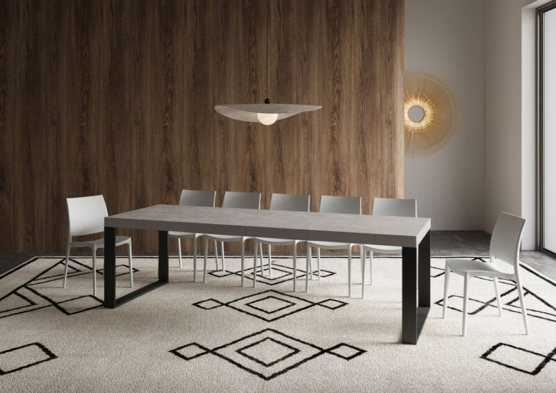 Tavolo allungabile 160/420x90 cm Tecno Premium cashmere gambe antracite - immagine 4